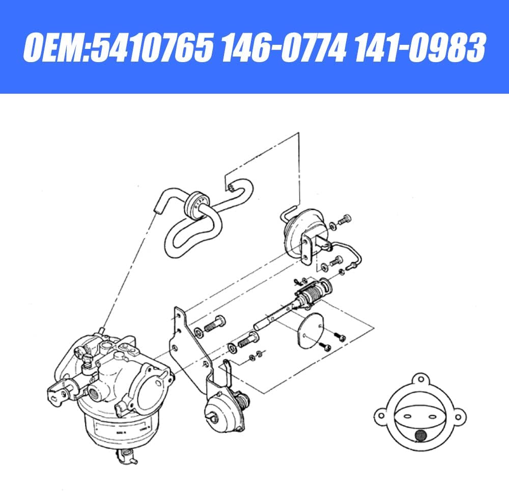 Carburetor Kit for Onan QG 5500 7000 Marquis Gold RV Generator, Pack of 2 K303
