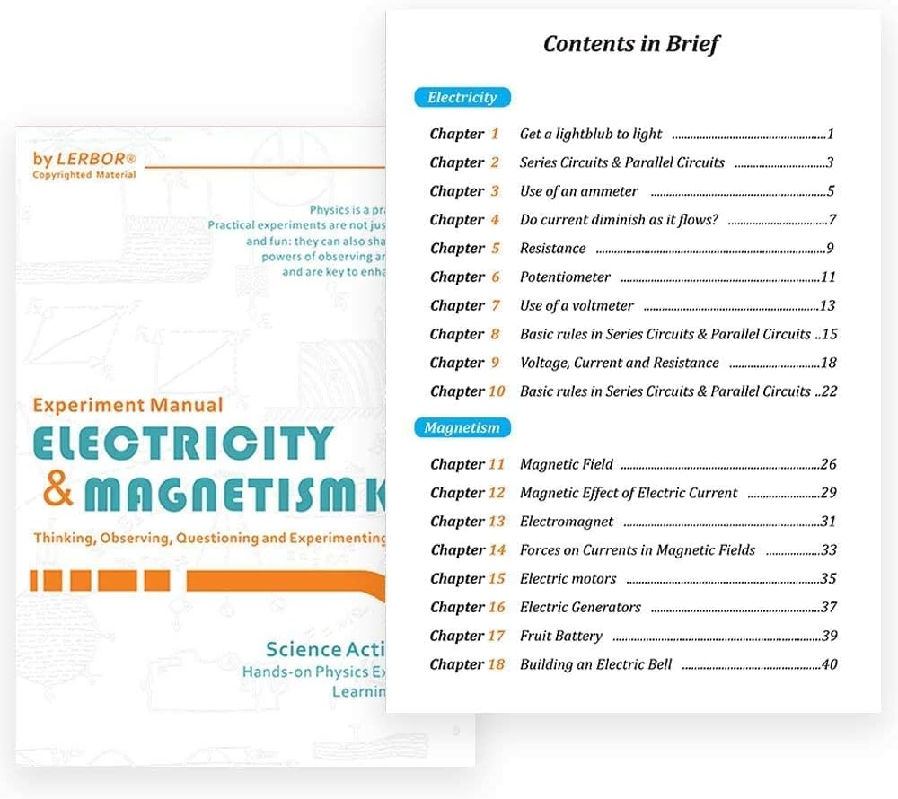Electricity and Magnetism Experiment Kit for Kids Basic Circuit Learning Set V5975