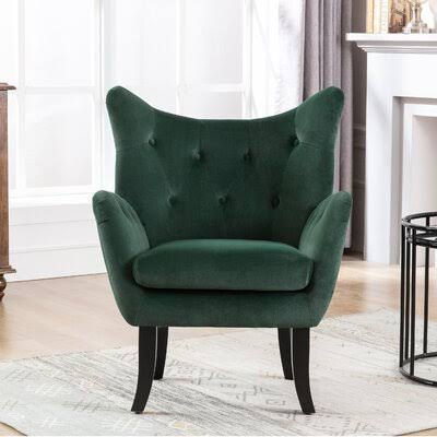 Green Velvet Wingback Accent Chair U339