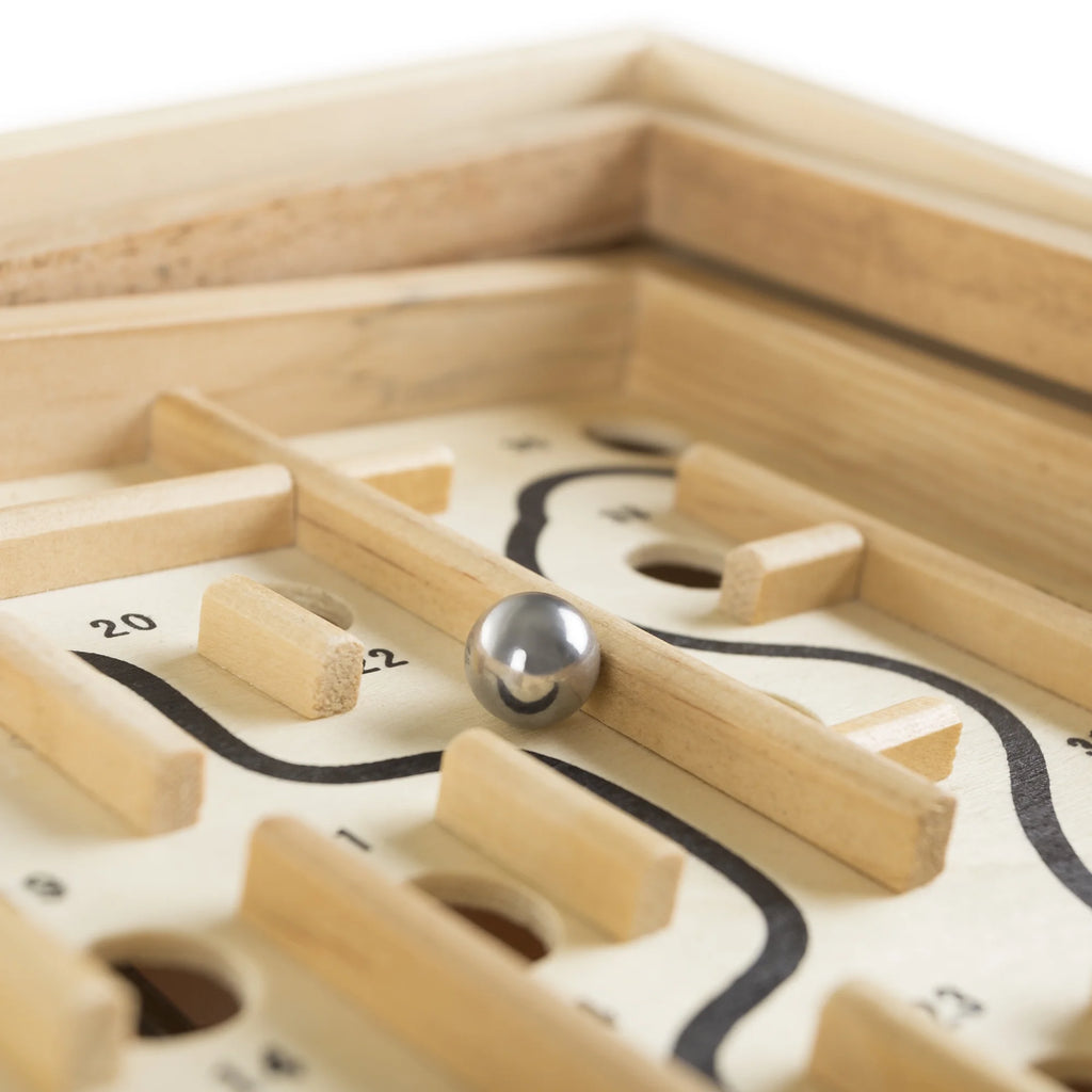 Wooden Maze Game with Two Steel Marbles C9891