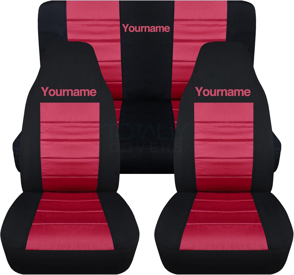Black & Lime Green 2-Tone Full Set Seat Covers T4648
