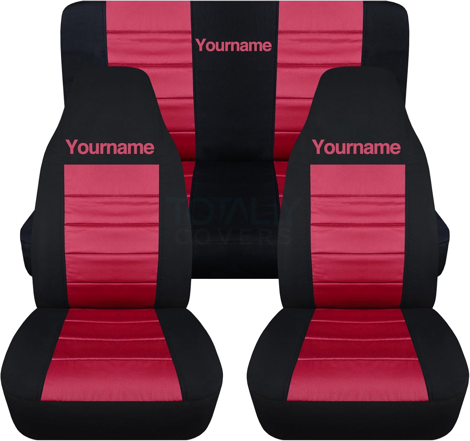 Black & Lime Green 2-Tone Full Set Seat Covers T4648