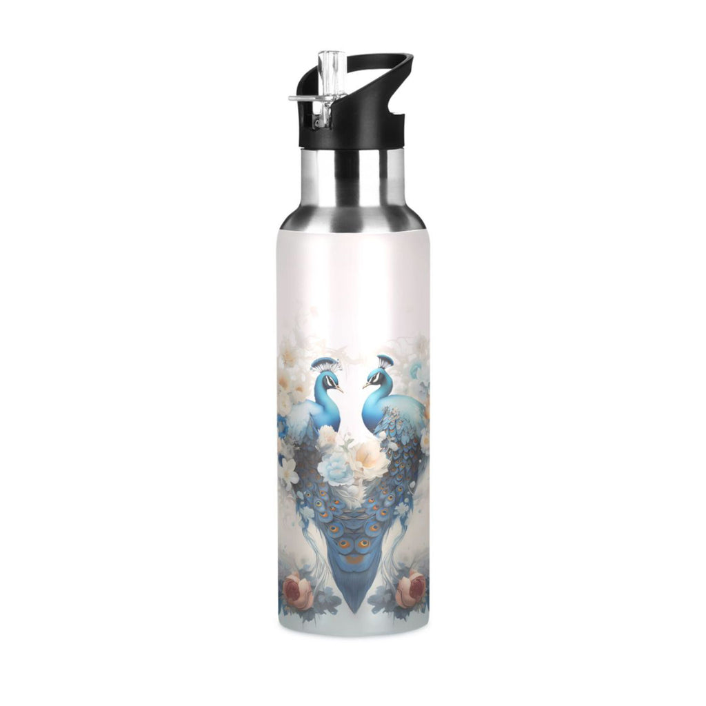 Stainless Steel Insulated Thermos Vacuum Flask Water Bottle with Straw Lid H950