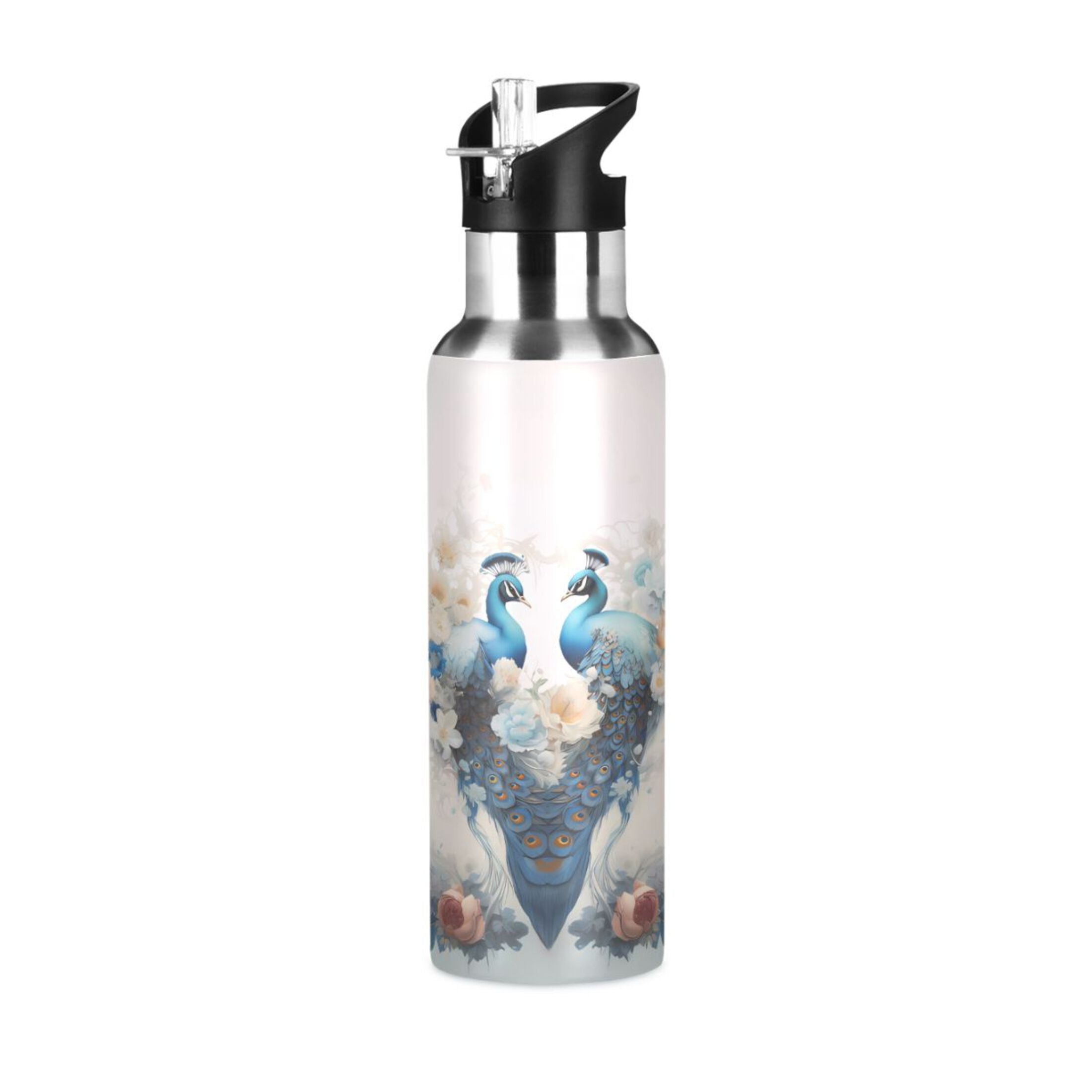Stainless Steel Insulated Thermos Vacuum Flask Water Bottle with Straw Lid H950