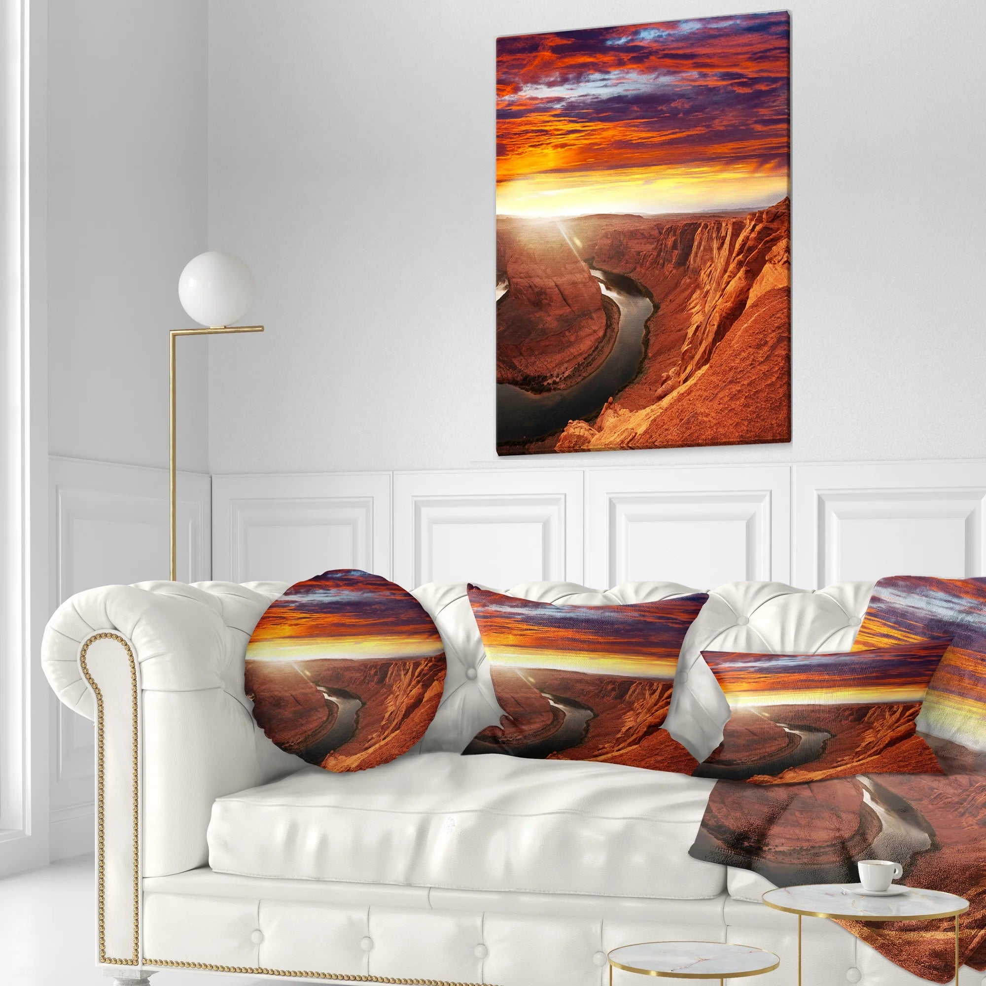 Horse Shoe Bend Landscape Printed Throw Pillow 12x20 Z374885